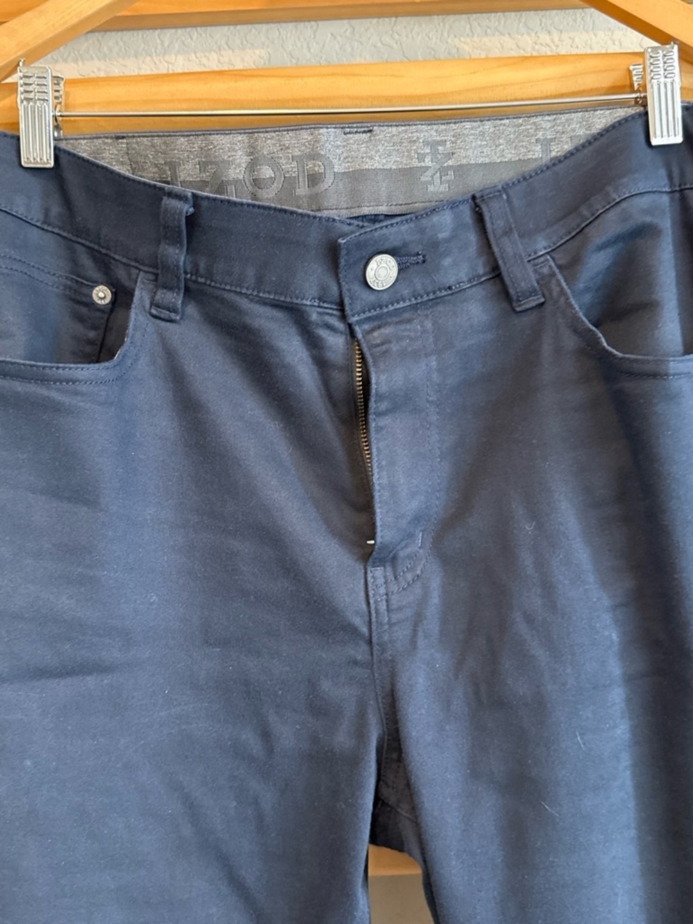 Izod Navy Button Front Pants